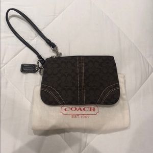 Mini Brown Coach Wristlet